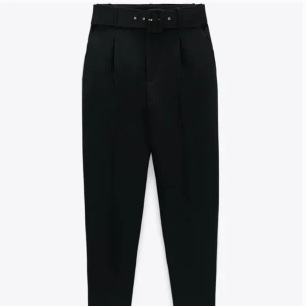 Zara high waist trouser pant with belt